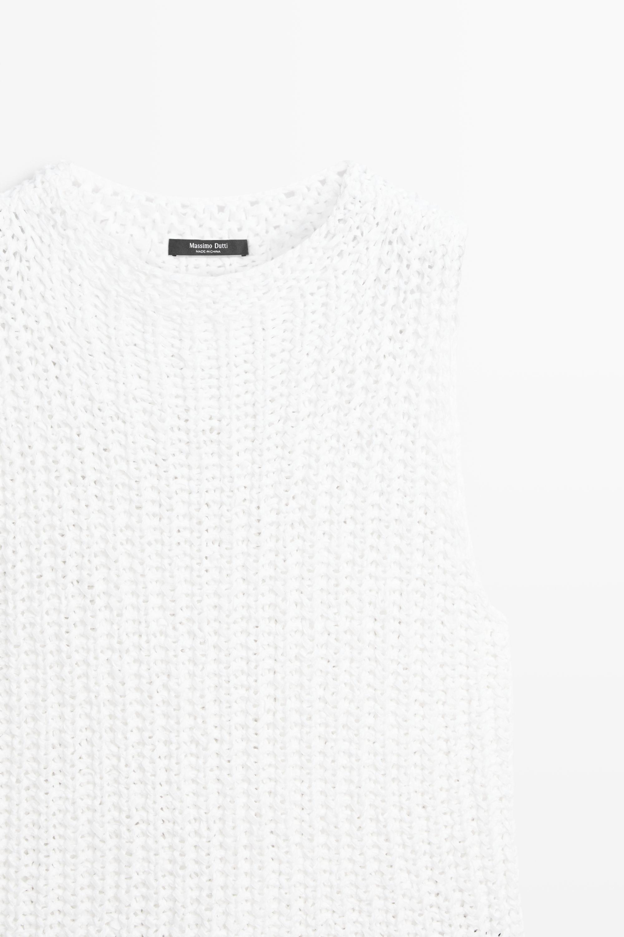 Textured cotton knit top